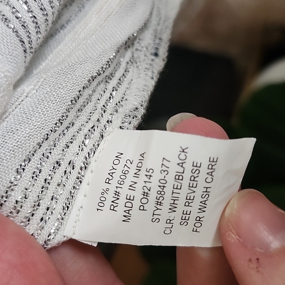 Blue Island subtle metallic rayon double slit swim cover up, women's XS - Picture 9 of 10